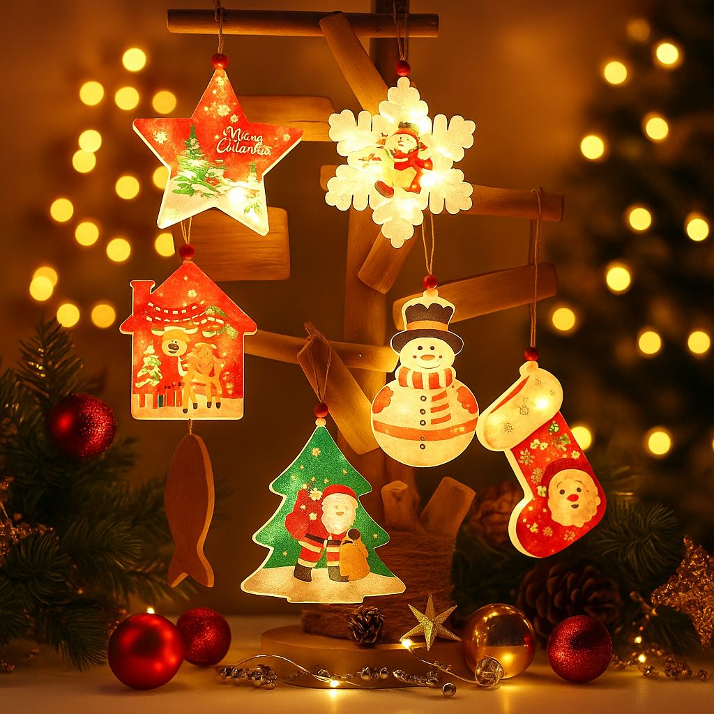 Pack de 6 Luces Navideñas con Diseños Únicos