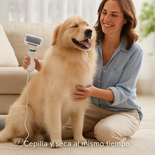 Secadora y Cepillo 2 en 1 para Mascotas