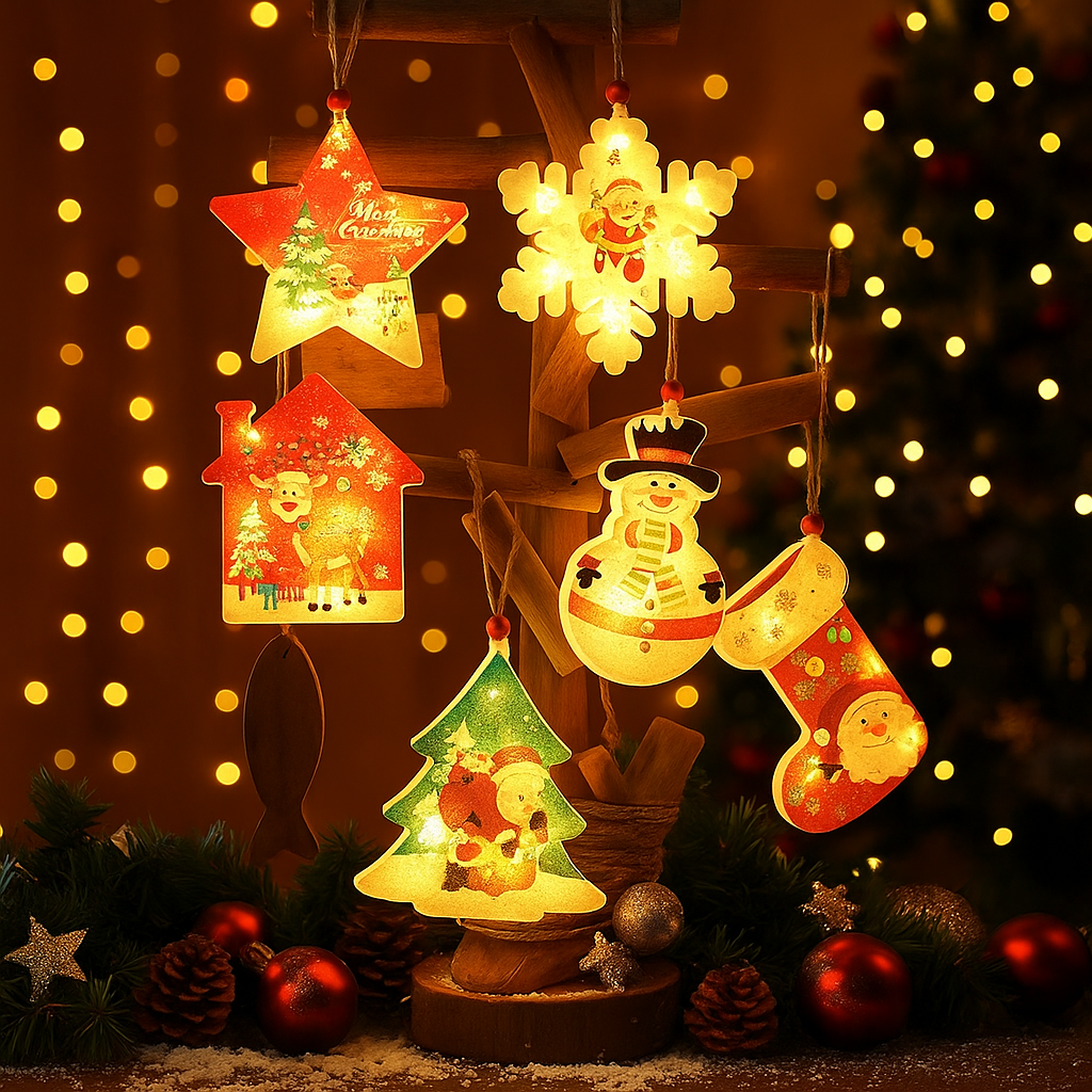 Pack de 6 Luces Navideñas con Diseños Únicos