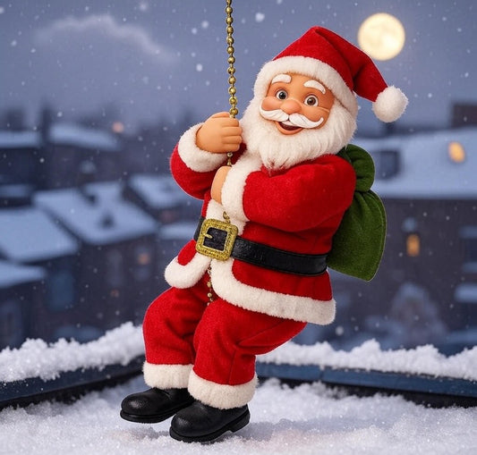 Figura Navideña Animada en Cadena Dorada