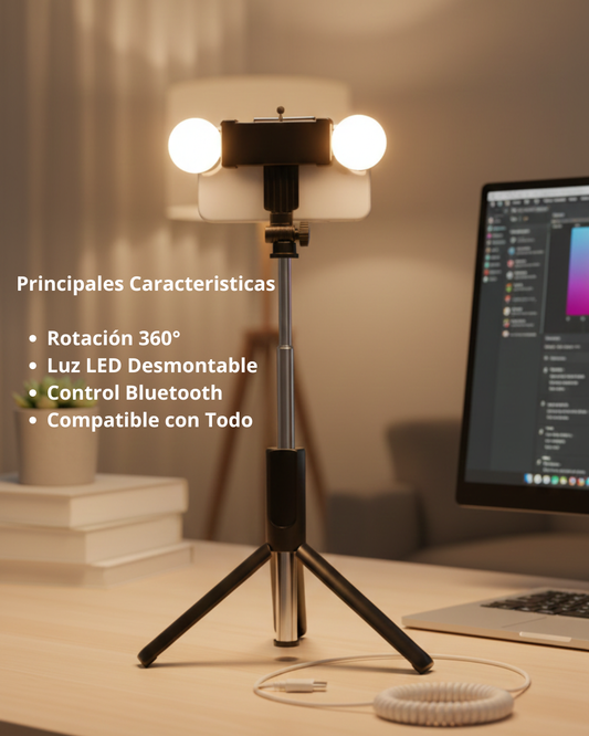 Selfie Stick R9 con Luz LED